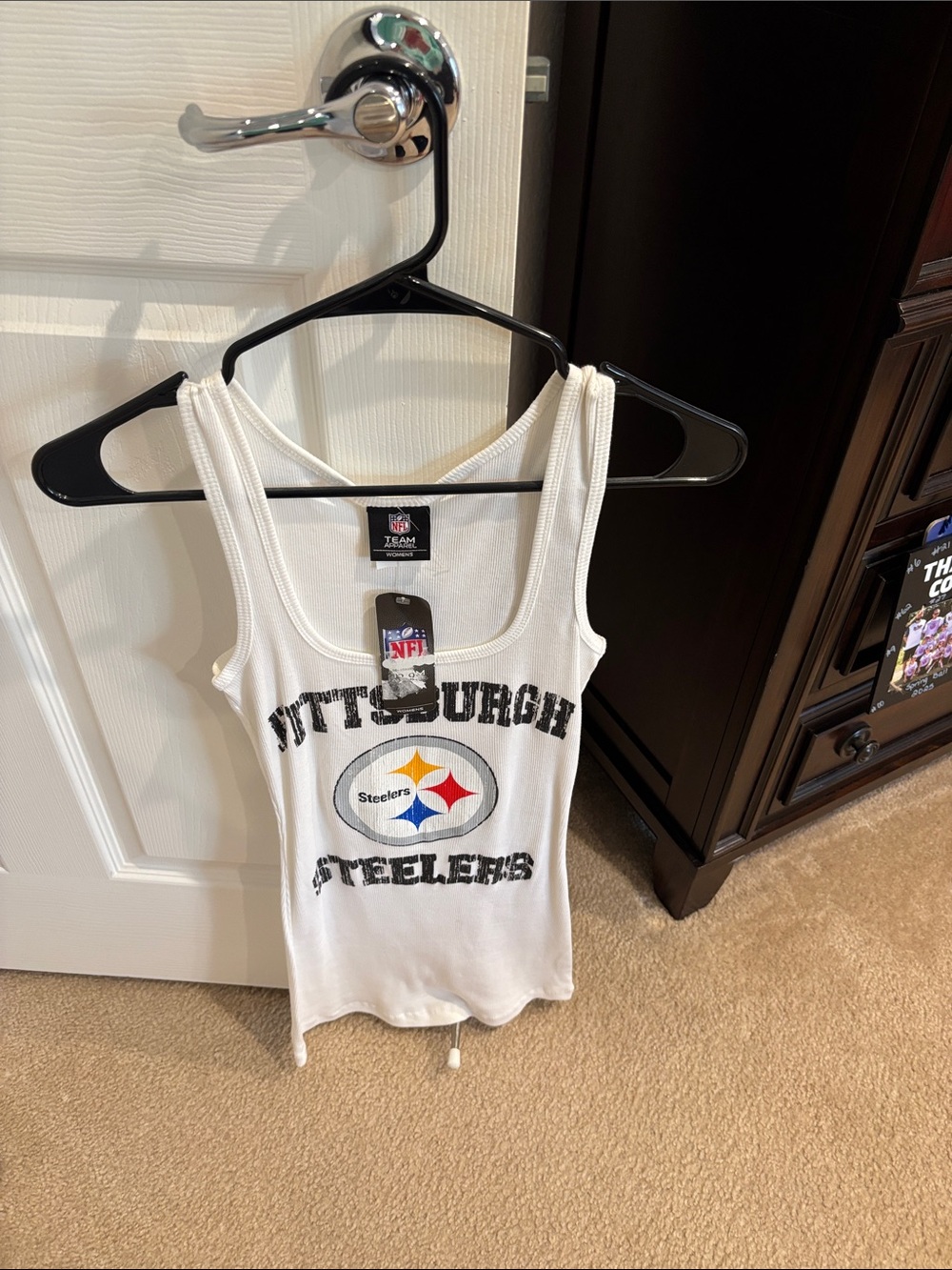 NFL Pittsburgh Steelers White Tank with Team Logo